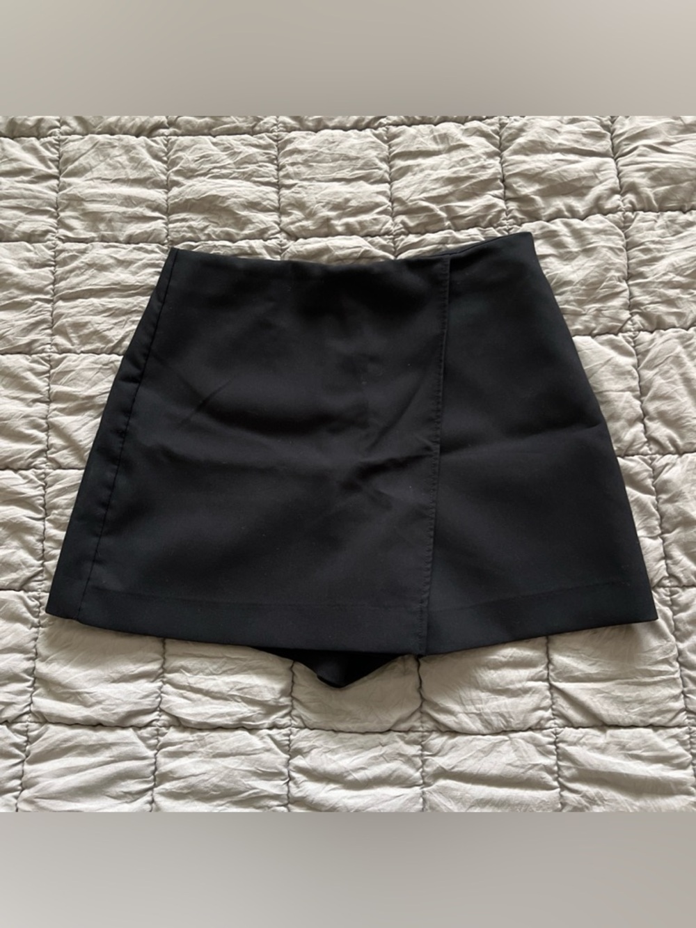 Zara Black Women's Skort with Slanted Front Panel